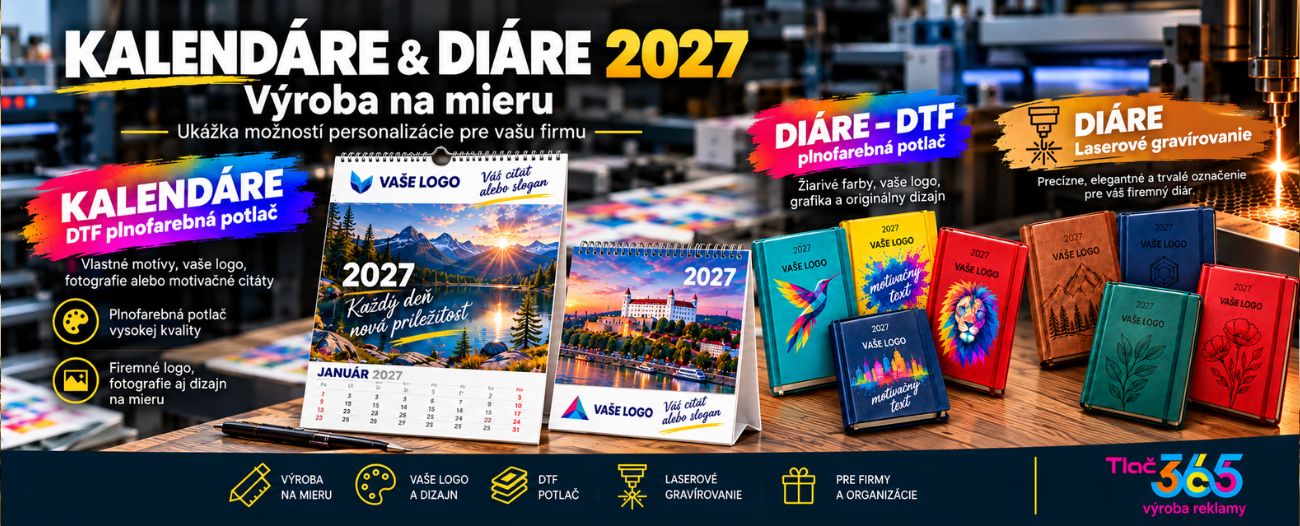Kalendáre a diáre 2027 s vlastným logom – 365tlač